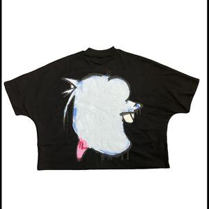 เสื้อยืดคอกลมสำหรับผู้ชายเสื้อครอปผ้าฝ้ายลายกราฟิกทรงพอดีตัว - Product Image 3