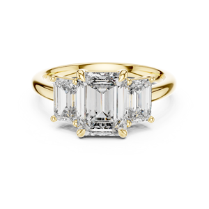Luxury Classic Emerald Cut Diamond Three Stone Engagement Ring Rose Gold Alloy Elegant <b>Bridal</b> Wedding Jewelry for Women - Product Image 6