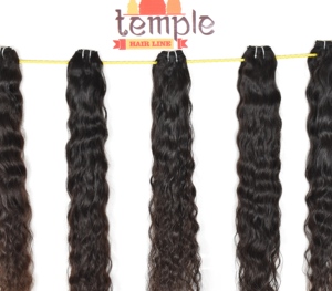 100% Temple Curly bundle machine indienne double trame cuticule aligné traitement de tissage aucun extensions de cheveux humains non transformés - Product Image 4