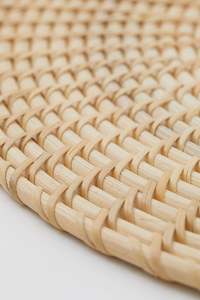 Vintage 2024 BoHo classique tissé rotin dessous de verre accessoires de cuisine bambou porte-gobelet salle à manger tapis et tampons du Vietnam - Product Image 3