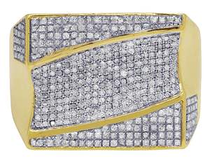 Nouveau Hip Hop élégant entièrement glacé Moissanite diamant taille ronde en argent Sterling S925 plaqué or bague pour hommes - Product Image 2