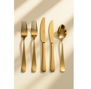 Juego de cubiertos de acero inoxidable con acabado en oro rosa, un esencial de comedor de lujo que impresiona a primera vista y en cada bocado - Product Image 2