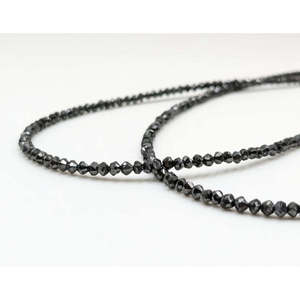 <b>Black</b> Diamond Faceted Rondelle Beads 1.5-2.5 mm 14 Inches Strands Loose Faceted Diamonds - Product Image 1
