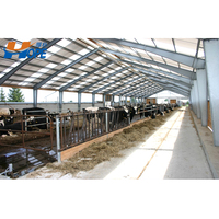 Faible coût préfabriqué préfabriqué volaille mouton vache ferme laitière chèvre maison étable grange grand bâtiment de stockage hangar Structure entrepôt