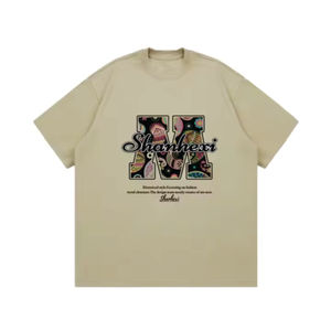 Unicotech เสื้อยืดแขนสั้นหนาแบบถักลายโลโก้ออกแบบได้ตามต้องการเสื้อยืดคู่ผ้าฝ้าย100% ชายและหญิง - Product Image 2