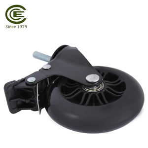 Roues à roulettes de 4 pouces 100mm Transparent Noir PU Polyuréthane Verrouillage Roue à roulettes Tige filetée - Product Image 5