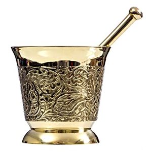 Offre Spéciale en laiton doré poli naturel ustensiles de cuisine pour la maison mortier et pilon ensemble protecteur au meilleur prix - Product Image 4