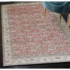 พรมลายดอกไม้สีแดงแบบอนาโตเลีย: พรมตกแต่งบ้านกันลื่น พรมพิมพ์ลาย พรมเชนิลล์ - Product Image 3