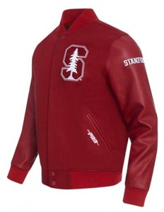 Vestes universitaires en laine personnalisées en gros pour hommes, veste de baseball avec corps en laine et manches en cuir, OEM/ODM accepté - Product Image 4