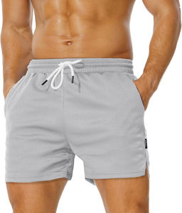 Custom <b>Men's</b> Summer Quick Dry Workout Running <b>Shorts</b> Elastic Waist 100% Polyester <b>Baggy</b> Sweat <b>Shorts</b> Casual Style Solid Pattern - Product Image 3