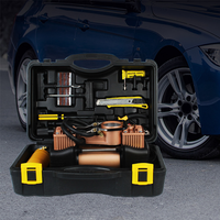 Compresseur d'air portable haute performance à double cylindre, faible bruit, pour voiture, avec moniteur de pression des pneus numérique