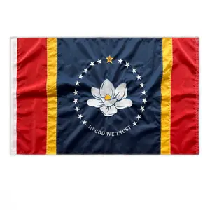 真ちゅう製グロメット付きの豪華な刺Embroideredポリエステル新しいミシシッピ州旗バナーミシシッピ州の新しい刺Embroideredナイロン旗