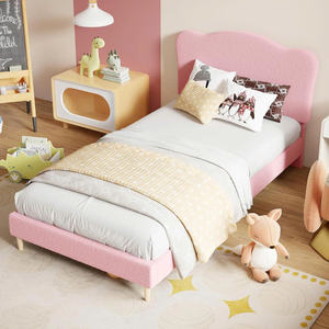 TRIHO-HB-063 Meubles de chambre à coucher modernes, cadre de lit avec tête de lit LED intelligente, station de charge et tiroirs de rangement, lit double pour enfants - Product Image 4