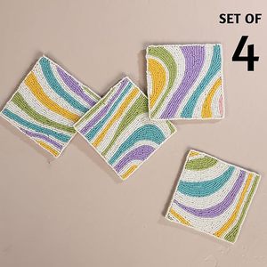 Dessous de verre de table perlé de broderie de couture pour tapis de décoration de table et de cuisine Produit de qualité supérieure à très bas prix - Product Image 3