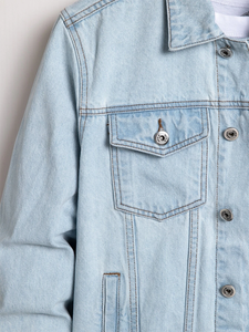 Veste en jean légère unisexe, confortable, surdimensionnée, avec poches, pour un look élégant et pratique - Product Image 5