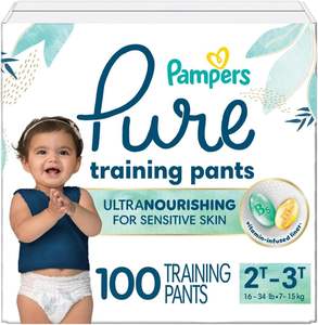 Pañales de Entrenamiento Pampers Pure Protection, Unisex, Talla 2T3T, 100 Unidades, Premium, Hipoalergénicos, Suaves, Absorbentes - Product Image 1