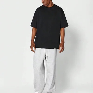 Custom Made Men's Oversized Boxy Cropped Fit T-<b>Shirt</b> 350gsm Heavyweight Knitted <b>White</b> <b>Plain</b> Digital Printed Crew Neck Design - Product Image 6