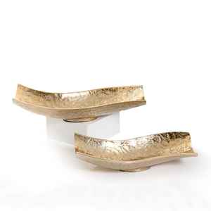 Bandeja de Metal para desayuno de comida, accesorio decorativo para llevar comida, con forma de diseñador, plateado martillado, venta al por mayor - Product Image 5