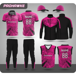 Ensemble complet d'uniformes de sport de cricket Prohawke comprenant un maillot et un pantalon avec logo du nom de l'équipe et des options de taille - Product Image 1