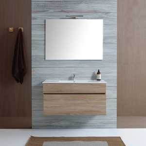 Mobile da Bagno Sospeso in Rovere Naturale da 100cm Shanghai Wood, Set Bagno di Qualità - Product Image 1