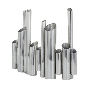 Juego de Jarrones de Tubo de Metal Plateado Moderno, Centro de Mesa Minimalista para Decoración de Hogar, Hotel, Restaurante, Venta al por Mayor - Product Image 1
