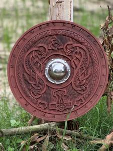 Escudo de cuchillos vikingos medievales hecho a mano personalizado recién llegado diseño de acero inoxidable bajo tema de logotipo de copa plateada - Product Image 5