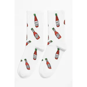 Paquete de 3 Pares de Calcetines Bordados con Diseño de Sushi y Pimientos, Transpirables, de Lujo, para Uso Diario, Talla Única para Niña, Desechables, Resistentes al Calor - Product Image 3