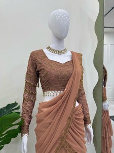 Reday à porter Lehengha saree Bollywood Party Wear indien pakistanais nouveau Sari créateur de mariage livraison gratuite dans le monde entier - Product Image 4