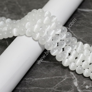 Cuentas de Piedra Natural de Selenita Ojo de Gato al por Mayor, Alta Calidad, Redondas de 8mm, para Fabricación de Joyería DIY, Pulseras y Collares - Product Image 3