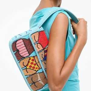 Bolsos de Diseño de Algodón con Bordado de Cuentas de Colores, Flores y Dijes, Estilo Clásico, Hechos a Mano, para Fiestas, Accesorios de Bolsos Coloridos - Product Image 1