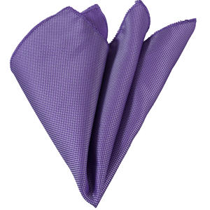 Exve Exclusive Purple Lilac White Eyelet Satin-Woven Pocket Square Hecho en Turquía - Product Image 2