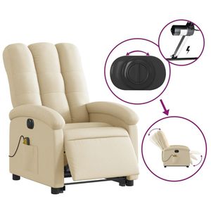 DOORSTEP DELIVERY Cream Fabric <b>Electric</b> Stand Up Massage <b>Recliner</b> <b>Chair</b> New - Product Image 3