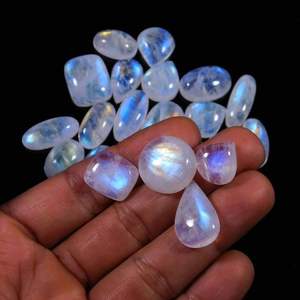 Pierre de lune arc-en-ciel forme mixte calibré fabrication de bijoux Cabochon pierre précieuse en vrac pierre de lune arc-en-ciel pierre précieuse en gros - Product Image 2