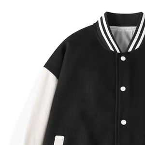Veste de baseball universitaire unisexe personnalisée de haute qualité pour l'hiver, en cuir, laine, toile, imperméable, respirante, épaisse, patchwork - Product Image 3