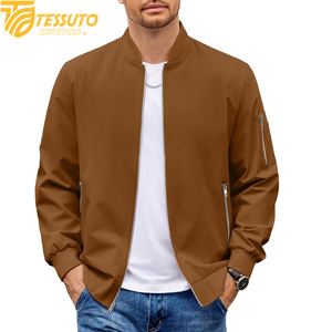 Blouson aviateur zippé léger et extensible de coupe décontractée pour homme - Product Image 2