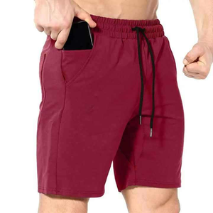 2025 nouveauté hommes sport toile Gym Shorts tissu respirant avec poches latérales et taille extensible motif solide - Product Image 1