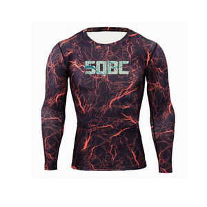 เสื้อแรชการ์ดแขนสั้นผู้ชายสีเขียวลายพรางระบาย BJJ MMA ชุดป้องกันผื่นสำหรับฟิตเนส - Product Image 5