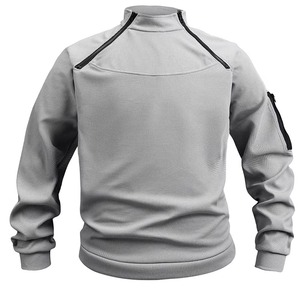 Sweat à capuche à col montant 100% en polyester pour hommes, chaud, chaud, hiver, polaire, motif uni, grande taille 4XL, coupe ajustée, fermeture éclair XL - Product Image 4
