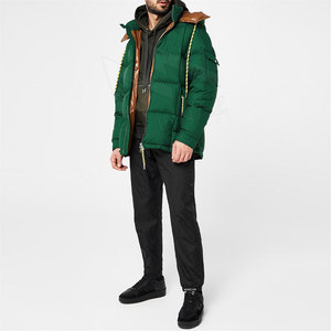 Men's High Quality Custom <b>Padded</b> Quilted <b>Waterproof</b> Hooded Winter Puffer <b>Jacket</b> with Stand Collar OEM Service - Product Image 3
