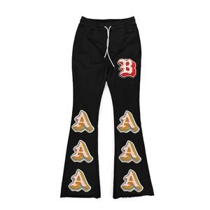 Vente en gros 100% coton pantalon de survêtement évasé pour homme 3D pour survêtements en polaire à impression bouffante avec pantalon de survêtement empilé personnalisé - Product Image 2