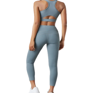 Ensembles de yoga de fitness à séchage rapide respirant pour femmes vêtements de sport 2 pièces vêtements de sport grande taille motif imprimé en gros - Product Image 4