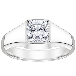 Bezel การตั้งค่าแหวนหมั้นสำหรับผู้ชาย,แหวนหมั้นสำหรับแล็บเพชร IGI ได้รับการรับรองหิน18K ทองคำขาวมอร์แกนเครื่องประดับแฟนซี - Product Image 1