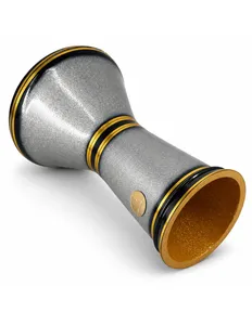 Gawharet El Fan, Darbuka de 22 cm con Brillo Gris y Dorado - Doumbek Egipcio Hecho a Mano - Product Image 3