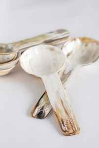 Cuillère en corne de boeuf de vache de haute qualité avec poignée en résine faite à la main nouveau Design Restaurant cuillère de service Technique polie - Product Image 4