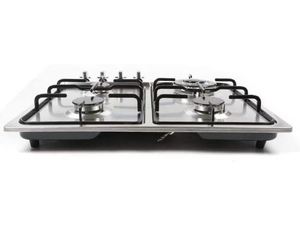 Table de cuisson à gaz double brûleur de qualité supérieure avec surface en verre trempé intégrée pour camping-car/hôtel/usage domestique - Product Image 6