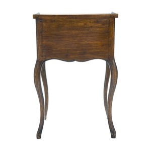 French Style Solid Wood Weathered Oak Nightstand with 2 Drawers Traditional <b>Antique</b> Design for Bedroom and Living Room Storage - Product Image 5