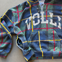 Sweat à capuche à carreaux pour homme, personnalisé avec logo OEM, de haute qualité, imprimé, surdimensionné, avec poche latérale, en coton, style vintage, décontracté, streetwear