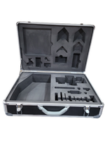 Boîte à outils personnalisée pour le transport de l'ensemble d'outils mallette portable en aluminium de couleur noire et insert en mousse noire