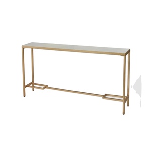 Table console Table d'appoint moderne en verre métal en or décoration de chambre à coucher en fer café et Table console - Product Image 1