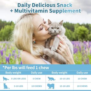 Fromage à mâcher multi-vitamines, croquant et crémeux pour chat-Soutient l'énergie, la peau et le pelage - Product Image 5
